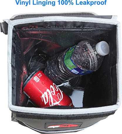 EPAuto Waterproof Car Trash Can with Lid and Storage Pockets, 2.5 Gallon, Black - color: Black