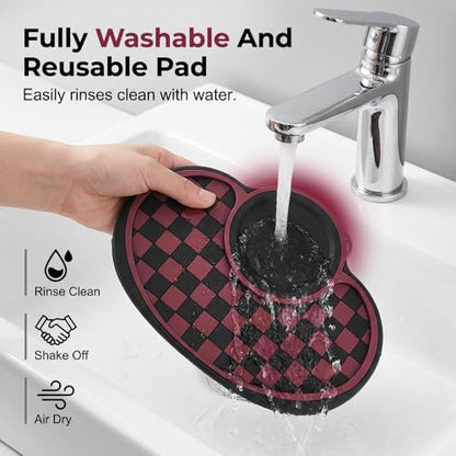 Multifunction Car Anti-Slip Mat, Non-Slip Dashboard Mat with 360° Rotating Phone Holder Temporary Parking Number Plate, Dashboard Grip Pad (Coffee) - color: Coffee
