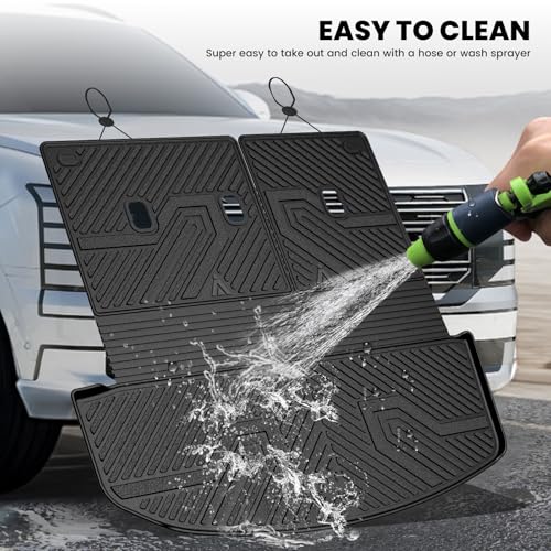 LASFIT Cargo Trunk Mat & Backrest Mats for Hyundai Palisade 2026 All Weather TPE Custom Fit Car Trunk Mats Cargo Liner & Seatback Mats Accessoires, Black - size: 2)For Hyundai Palisade | 2026 | Cargo