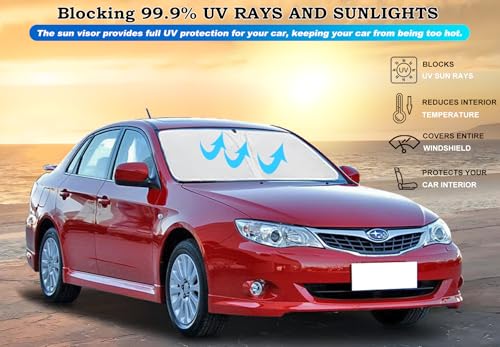 Windshield Sun Shade for Subaru Impreza WRX/WRX STI 2008-2014 2015 Front Window Shade Sun Visor Protector Subaru Impreza Accessories Foldable Sunshade Reflective Polyester Blocks UV Rays Keep Cool - size: for Impreza 2008-2015
