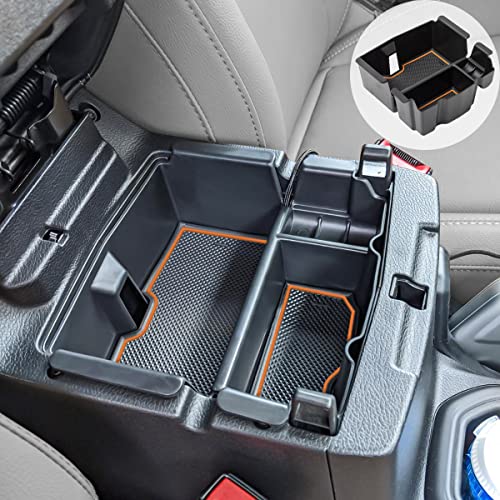 EDBETOS Center Console Organizer Tray Compatible with Jeep Wrangler JL/JLU 2018-2023 2024 2025 2026 and Gladiator JT Truck 2020-2026 Insert Armrest Accessories - Orange Trim - color: Orange