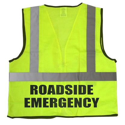 Conspiracy Tee Roadside Emergency safety vest, AAA roadside assistance, High Visibility vest - size: Large-X-Large