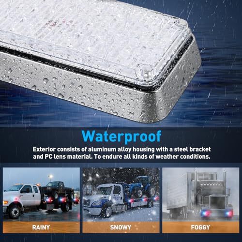 Nilight 2PCS 42LED Red Blue Magnetic Strobe Lights Portable Warning Hazard Light Surface Mount Waterproof 5 Patterns for 12V 24V Cars Trucks Van Off Road Vehicles ATV - color: 42LED Red Blue