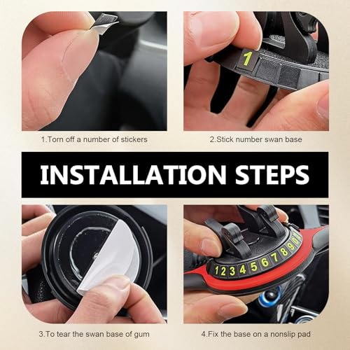 1 PC Multifunctional Car Anti-Slip Mat, PVC Extra Large Pad with Phone Holder, Dashboard Organizer with Temporary Number, Universal for Phones, Keys, Coins, Sunglasses (Black & Red)