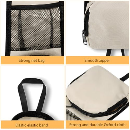 Car Seat Side Organizer, 2PCS Multi-Pocket Vehicle Front Seat Storage Hanging Bag with Mesh Net Pocket, Multifunctional Automotive Stuff Holder, Universal for SUV RV Truck (White) - color: White