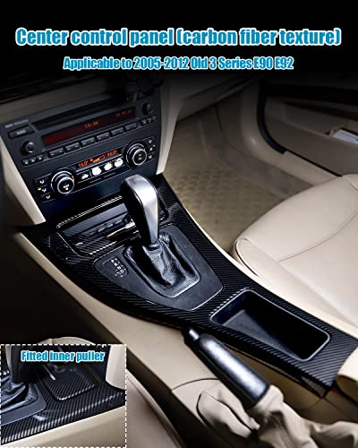 Carbon Fiber Style Center Console Gear Shift Panel Trim – Auto Accessory for BMW 3 Series E90 E92 (2005-2012)