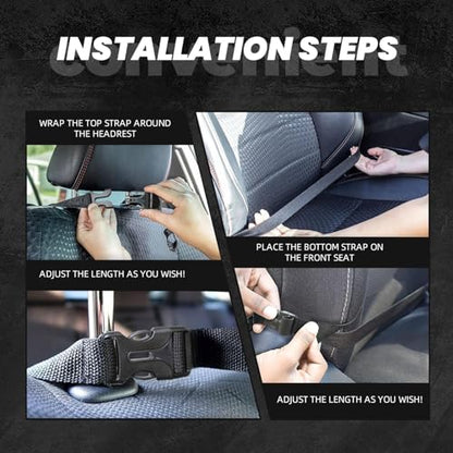 Tranquil River Prints 2-Pack Car Backseat Organizer Universal Fit Kick Mats Protector - Heavy Duty Waterproof & Stain Resistant Storage Accessories