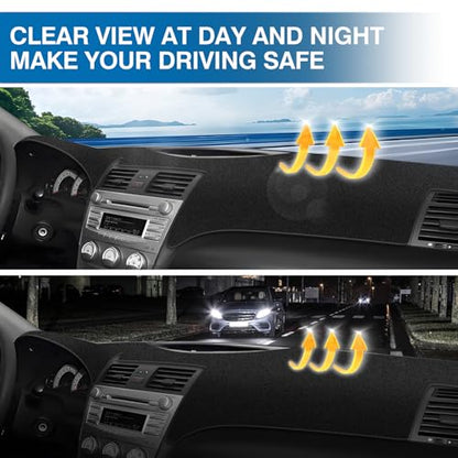 KUST Black Dash Cover Compatible with Toyota Camry 2007 2008 2009 2010 2011 Polyester Dashboard Cover Non-Slip Dash Protector Interior Accessories for Camry Custom Fit Dash Mat No Glare - size: Camry 07-11(black)