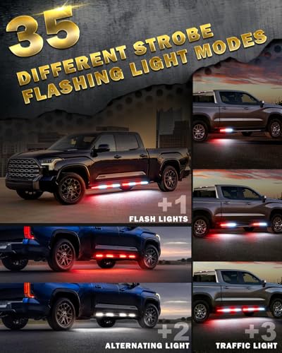 LUMENIX 70 Inch Emergency Running Board Rigid Strobe Lights Strip Bar 864 LED Flashing Warning Firefighter Light with Controller for First Responder Vehicles POV Fire Trucks Pickups Cars - color: Red and White