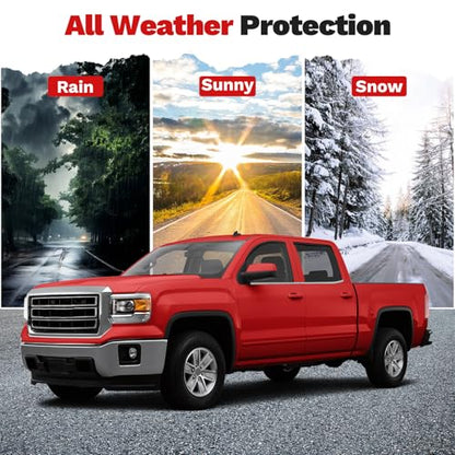 Canvcle Window Visors Rain Guards for 2014-2018 Chevy Chevrolet Silverado/GMC Sierra 1500 Crew Cab/15-19 Silverado/Sierra 2500HD 3500HD Accessories, Side Window Wind Deflectors Vent Visors Rainproof - size: Chevrolet Silverado 1500 2014-2018