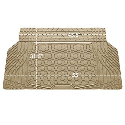 FH Group ClimaProof Universal Cargo Mat – All-Weather, Trimmable Trunk Mat (55" W x 31.5" D) – Fits Most Cars, SUVs & Trucks – Beige - color: Beige, style: CARGO MAT