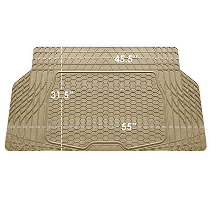 FH Group ClimaProof Universal Cargo Mat – All-Weather, Trimmable Trunk Mat (55" W x 31.5" D) – Fits Most Cars, SUVs & Trucks – Beige - color: Beige, style: CARGO MAT
