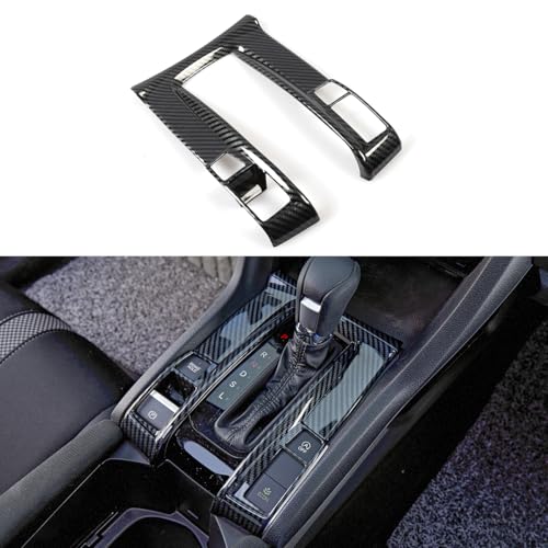 YINGTUU for Honda Civic Accessories 10th Gen 2016 2017 2018 2019 2020 2021 Gear Shift Panel Cover Carbon Fiber Pattern - color: Gear Shift Panel, E