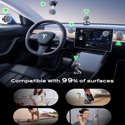 for MagSafe Car Mount Charger[15W Wireless Fast Charging], Car Vacuum Magnetic Phone Holder[120LBS Ultra Suction Cup & 3000gf Magnet ], Adjustable Suction Phone Mount for Your Car for iPhone 17-12