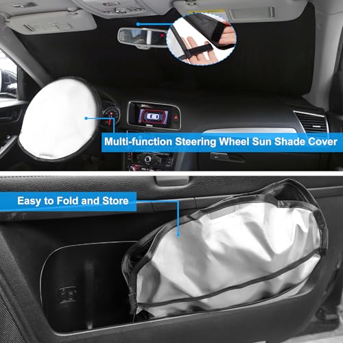 Windshield Sun Shade Custom Fit for 2009-2017 Audi Q5/2014-2017 Audi SQ5 Accessories Foldable Sunshade Sun Blocker Protect Car from Sun Rays & Heat Damage Keep Car Cooler - size: Fit Audi Q5 2009-2017/Audi SQ5 2014-2017