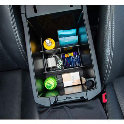 JDMCAR Compatible with Toyota 4Runner Accessories 2010-2024 Center Console Organizer,Insert ABS Black Materials Compartment Divider - color: Matte Black