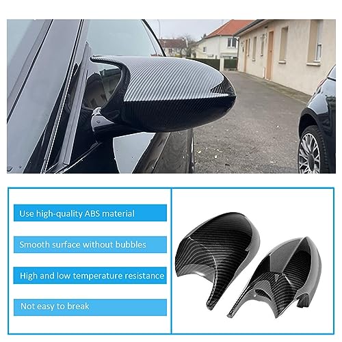 Side Mirror Cover Caps Compatible with BMW 3 Series E90 E91 (2005-2007) & 1 Series E82 E87 Pre-LCI, Rearview Door Mirror Shell Replacement for 325i 328i 330i, Carbon Fiber Look - size: Carbon Fiber Look, style: 05-07 E90