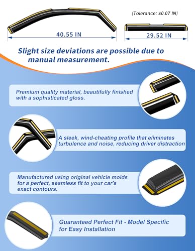 in-Channel Window Rain Guards Fit for Chevy Silverado & GMC Sierra 2500HD/3500HD 2020-2026 Crew Cab Extra Durable Window Deflectors Window Visor Vent Visors Shades Exterior Truck Accessories - size: 2020-2026 Silverado/Sierra 2500HD/3500HD Crew Cab