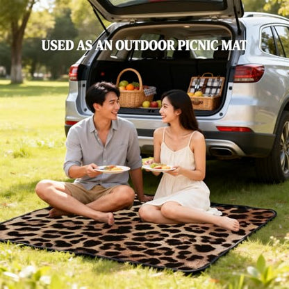 Universal Car Trunk Mat 29" x 39", Brown Leopard Print All Weather Durable Cargo Mat Protector for SUV, Truck, Van | Stylish Cargo Liner Cover Leopard Print Car Accessories - color: Brown Leopard Print