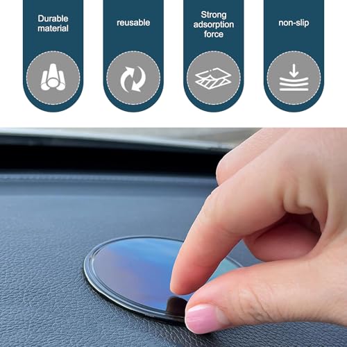 5 PCS Car Sticky Pad, Anti-Slip Silicone Gel Dash Pad, Magic Reusable Dashboard Gel Mat, Suitable for Trucks, SUVs, Smartphone, GPS, Keys, Glasses (Black)