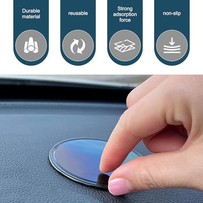 5 PCS Car Sticky Pad, Anti-Slip Silicone Gel Dash Pad, Magic Reusable Dashboard Gel Mat, Suitable for Trucks, SUVs, Smartphone, GPS, Keys, Glasses (Black)