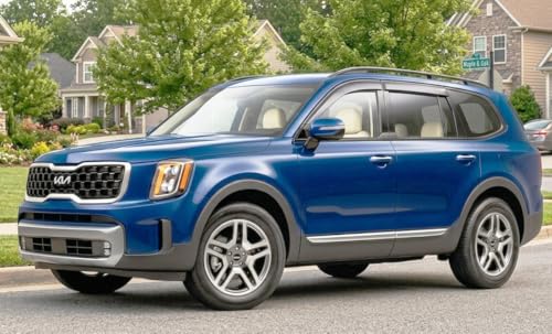 2020-2025 Tape-on Rain Guards for Kia Telluride Side Window Deflector Visors LX S EX SX X-Line X-pro Prestige Durable Tinted Vent Shade 2021 2022 2023 2024 - size: For Kia Telluride 2020-2025