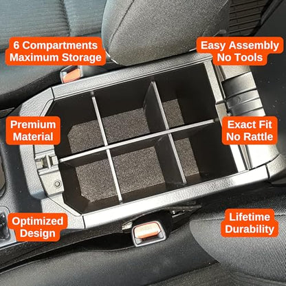 Vehicle OCD - Center Console Organizer for Toyota RAV4 (LE, XLE, Adventure ONLY) (2013-2018) - Made in USA - SLX108 - size: 2013-2018
