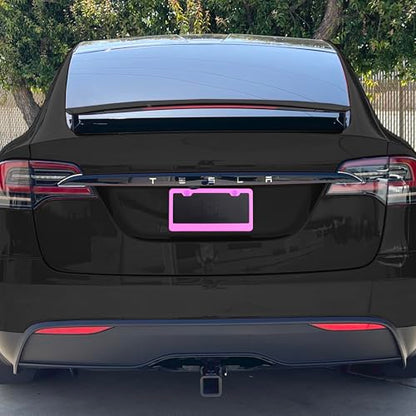 T304 Stainless Steel License Plate Frame – 8K Mirror Polish Finish, Rust-Resistant, Slim Design, Universal Fit, Includes Screw Caps, Washers & Stainless Steel Screws (Baby Pink) - color: Baby Pink