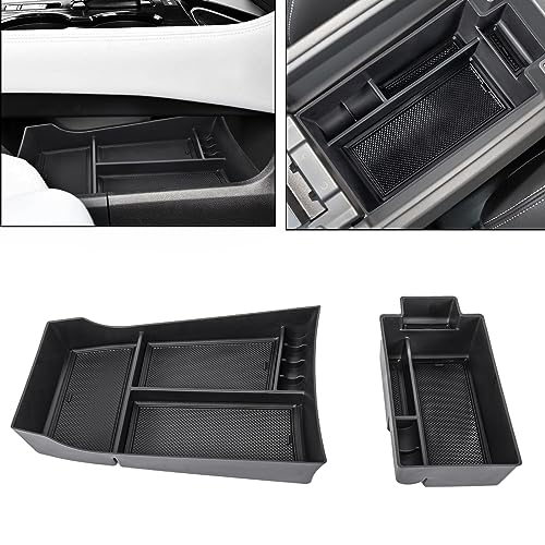 Center Console Organizer Compatible with Nissan Rogue 2021-2025 2026 Armrest Storage Box Insert Tray Interior Secondary Accessories(2PCS Center Console Tray) - size: 2PCS Center Console Tray Set