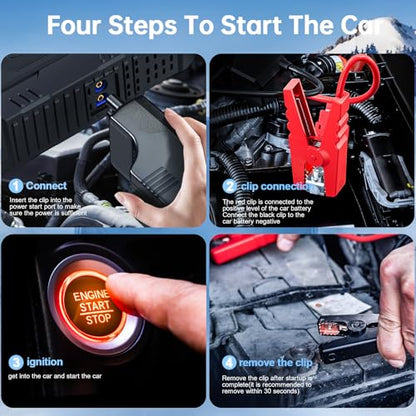 5000A Jump Starter with Air Compressor,A1 Car Jumper Starter with 150PSI Tire Inflator 12V Jump Box with LCD Display,Flashlight,Storage Case (Up 10L Gas/8L Diesel Engine - style: A1