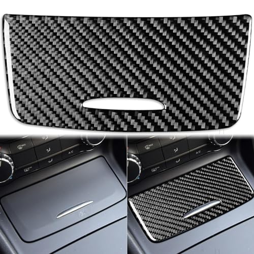 Car Center Control Cigarette Lighter Ashtrays Cover Panel Sticker Real Carbon Fiber Interior Trim Accessories Compatible with Benz CLA C117 2014-2018 GLA X156 2015-2019 Black - color: Center Control Cigarette Lighter Cover Panel