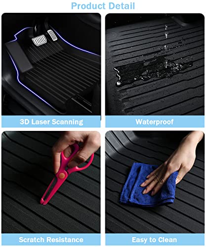 Camry Floor Mats Compatible with 2018-2024 Toyota Camry FWD Models, Non Hybrid or AWD Models，All Weather 3D Tech Waterproof Durable Anti-Slip TPE Floor Liners 1st ＆ 2nd Row Custom-fit Set Accessories - size: 3）For Toyota Camry I 2018-2024 I Floor Mat