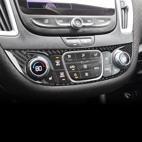 Black Carbon Fiber Compatible with Chevy/Chevrolet Malibu 2016-2025 2017 2018 2019 2020 2021 2022 2023 2024 Accessories Car Central Control A/C Air Switch Knob Cover Interior Trim Decal C - color: Ac Control Buttons -C