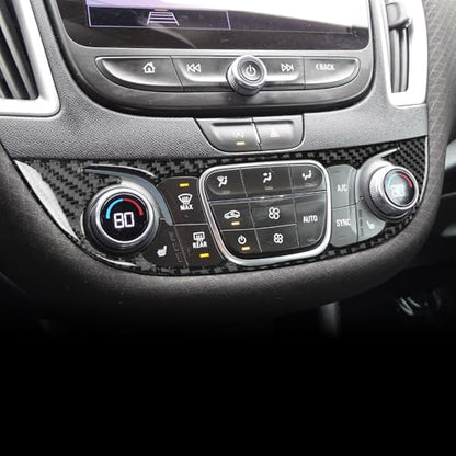 Black Carbon Fiber Compatible with Chevy/Chevrolet Malibu 2016-2025 2017 2018 2019 2020 2021 2022 2023 2024 Accessories Car Central Control A/C Air Switch Knob Cover Interior Trim Decal C - color: Ac Control Buttons -C