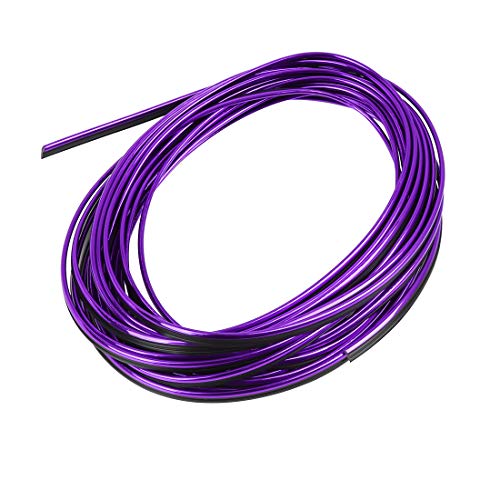 X AUTOHAUX Car Interior Gap Door Edge Trim Strip Line Chrome Purple 8m 26.25ft - color: Chrome Purple