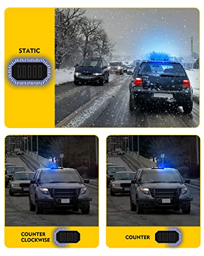 LUMENIX 42 LED Roof Top Strobe Beacon Light Bar Hazard Warning Emergency Flashing Police Cop Lights with Controller for First Responders Volunteer Firefighter POV Vehicles Trucks Blue (Patent Design) - color: Blue