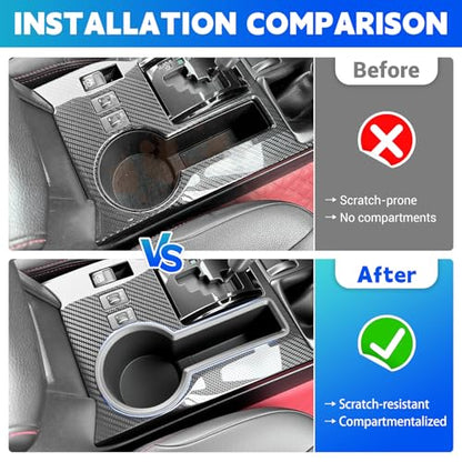 Cup Holder Fits for 2014-2024 Toyota 4Runner Center Console Coaster Cup Mat Compatible with 4Runner Interior Accessories Organizer Storage Tray (Rear Right) - size: 14-24 Rear Right