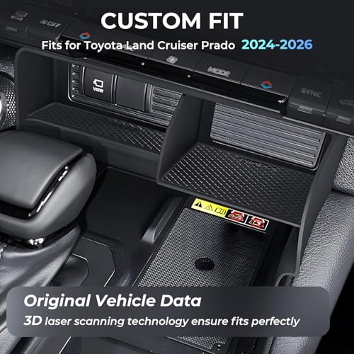 Center Console Organizer for Toyota Land Cruiser Prado 250 2026 2025 2024, Interior Accessories Storage Box Insert Tray for 2024-2026 Land Cruiser, Black - style: 5) Fits for Toyota Land Cruiser 2024-2026,B