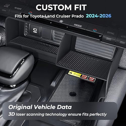 Center Console Organizer for Toyota Land Cruiser Prado 250 2026 2025 2024, Interior Accessories Storage Box Insert Tray for 2024-2026 Land Cruiser, Black - style: 5) Fits for Toyota Land Cruiser 2024-2026,B