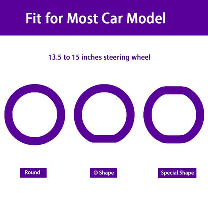 Universal Purple Steering Wheel Cover：13.5 to 15 Inches Stretchable Silicone Anti Skid Steering Wheel Protector Fit for Most Car Models Including Round D Shape or Special Shape - color: Purple