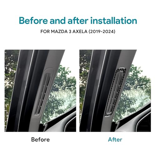AIRSPEED Carbon Fiber for Mazda 3 Axela 2019-2025 Center Console A-Pillar Air Vent Frame Cover Interior Trim Accessory, Black - color: A-pillar Air Vent Frame