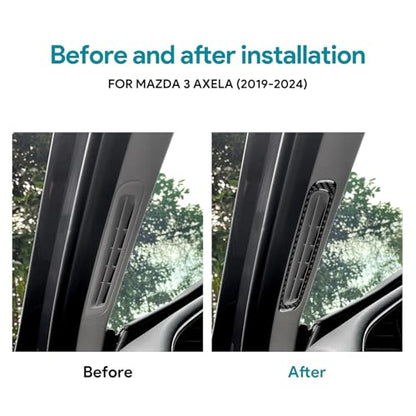 AIRSPEED Carbon Fiber for Mazda 3 Axela 2019-2025 Center Console A-Pillar Air Vent Frame Cover Interior Trim Accessory, Black - color: A-pillar Air Vent Frame
