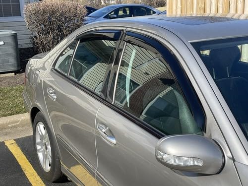 Rainproof Side Window Wind Deflectors for Mercedes-Benz E-Class W212 2010-2016, Tape-on Sun Rain Guard Sets,Nice Looking Window Visors for Cars,Vent Deflector for E-Class W212 10-16 MB33 - size: E-CLASS W212 2010-2016