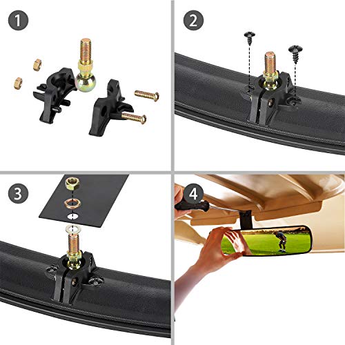 10L0L Panoramic Convex Golf Cart Mirror for Yamaha, EZGO, Club Car, Golf Cart Rear View Mirror - style: ‎Single Bracket