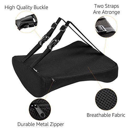 Amazon Basics Comfortable Seat Cushion & Lumbar Support for Office Chairs, Memory Foam with Cooling Gel, Non-Slip, Black - size: Seat Cushion & Lumbar Support, style: Memory Foam