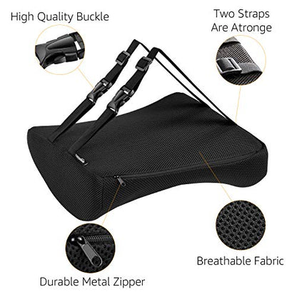 Amazon Basics Comfortable Seat Cushion & Lumbar Support for Office Chairs, Memory Foam with Cooling Gel, Non-Slip, Black - size: Seat Cushion & Lumbar Support, style: Memory Foam