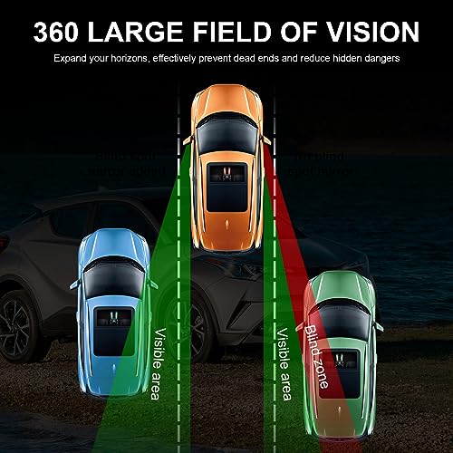 LivTee Blind Spot Mirror, Double Adjustable Mounted Blindspot Mirror HD Glass Wide Angle View, Side Rearview Mirror Universal, Right - size: Double-Right