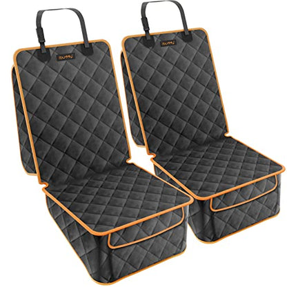 Front Seat Cover for Dogs Waterproof Car Seat Cover Protects Seats from Hair, Dirt, and Liquid Messes Scratch Proof Nonslip Bucket Seat Cover for Pet of Cars,Trucks and SUVs - color: BLACK