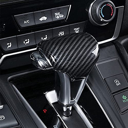 for CRV 2017-2022 Gear Shift Knob Cover Trim Sticker ABS Carbon Fiber Grain Fit for Honda CRV CR-V LX EX EX-L 2017 2018 2019 2020 2021 2022 Automotive - color: Gear Shift Knob Cover