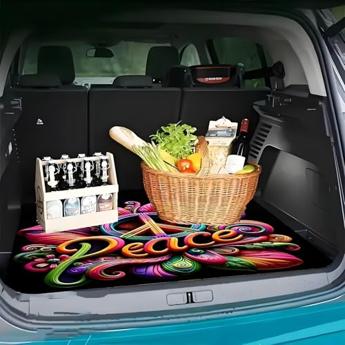 Universal Car Trunk Mat 29" x 39",Fashion Geometric Flower All Weather Trunk Protection Cargo Liner,Durable Cargo Mat Rear Trunk Liner,Stylish Vehicle Interior Accessories Suitable for Most Car Models - color: Fashion Geometric Flower